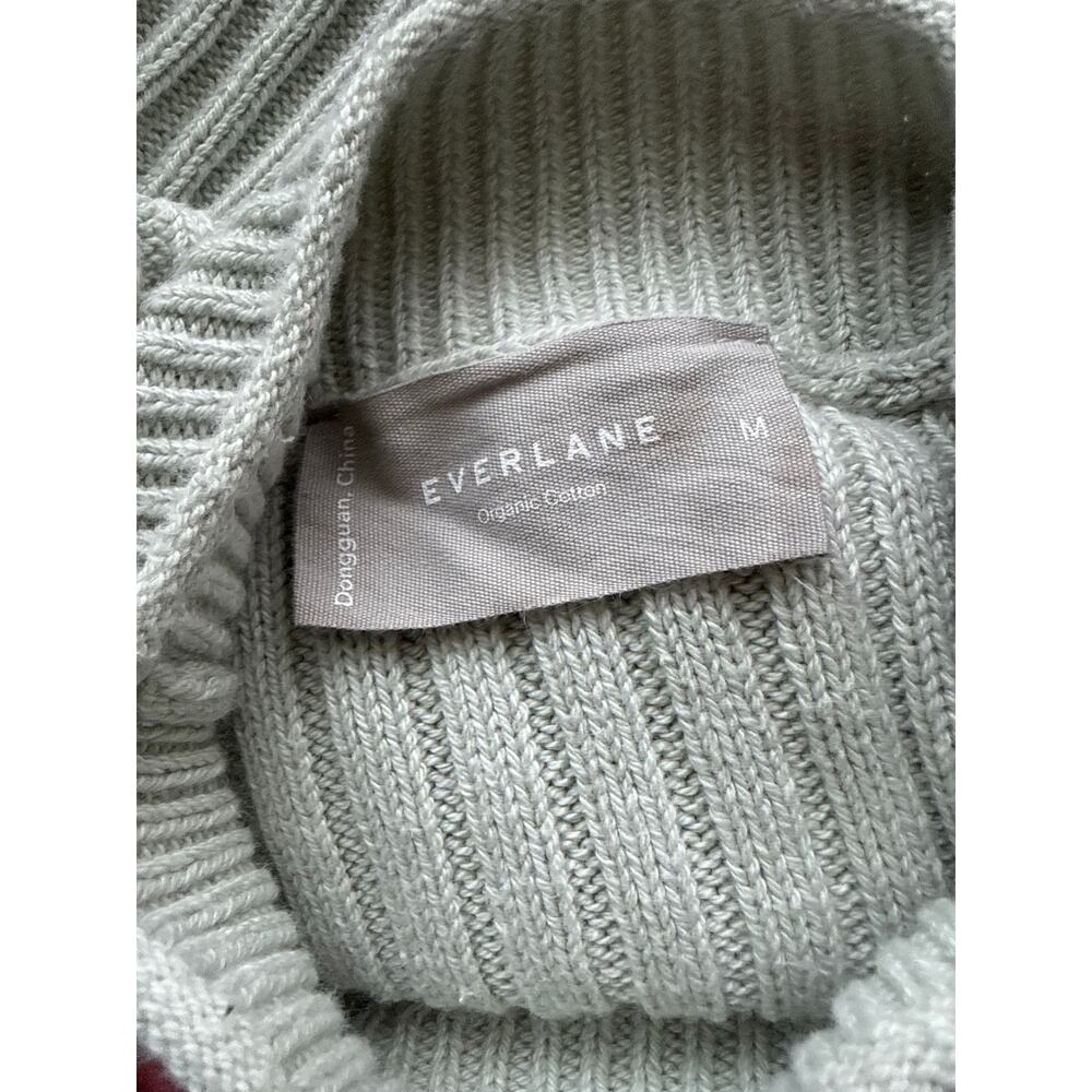 Everlane Organic Cotton Rollneck Ribbed Color-block Sweater Size Medium - Picture 8 of 10
